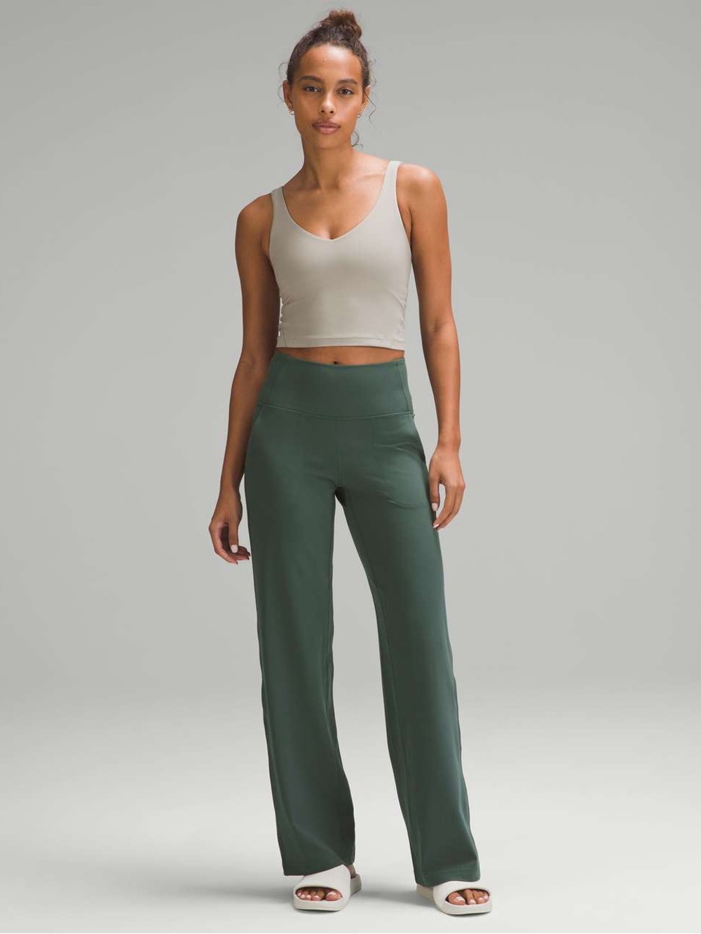 Lululemon Align High Rise Wide Leg Pants in Dark Forest - size 6 Regular